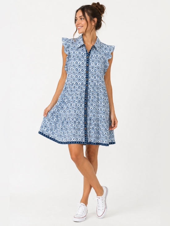 Lucky Brand Dresses & Skirts - LUCKY BRAND Flutter Sleeve Button Front Floral Dress XL NWT